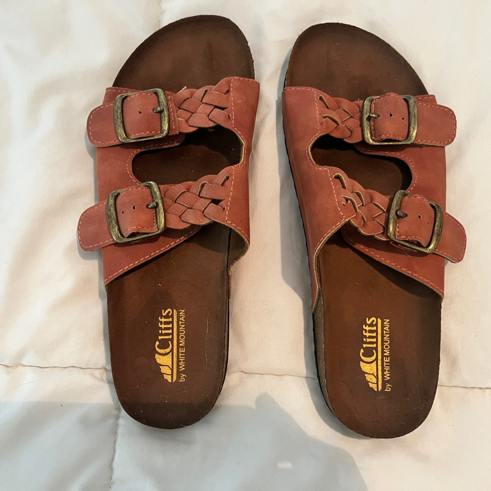 Womens White Mountain Cliffs Slide on Sandals size 9 shoes